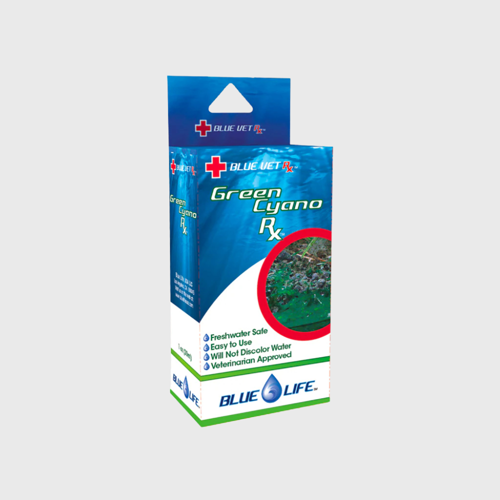 an aquarium treatment product by Blue Life USA designed to quickly and effectively eliminate disease-causing cyanobacteria in freshwater aquariums without harming fish, plants, or beneficial bacteria.