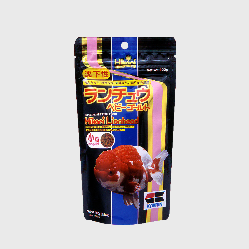 Hikari Lion Head is a specialized, sinking daily fish food in mini pellet form, specifically designed to promote the desirable head growth ("wen") and superior coloration of fancy goldfish varieties like Lionhead, Oranda, Ranchu, and Azumanishiki.