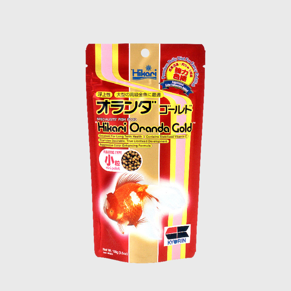 Hikari Oranda Gold is a premium, color-enhancing daily diet in the form of floating pellets, specifically designed for fancy goldfish breeds like Oranda, Lionhead, Azumanishiki, and Ranchu. 